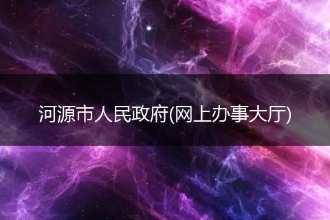 河源市人民政府(网上办事大厅)