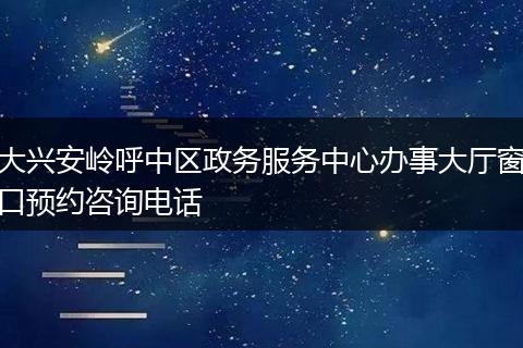 大兴安岭呼中区政务服务中心办事大厅窗口预约咨询电话