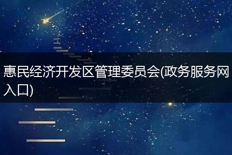 惠民经济开发区管理委员会(政务服务网入口)