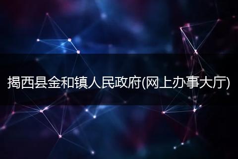 揭西县金和镇人民政府(网上办事大厅)