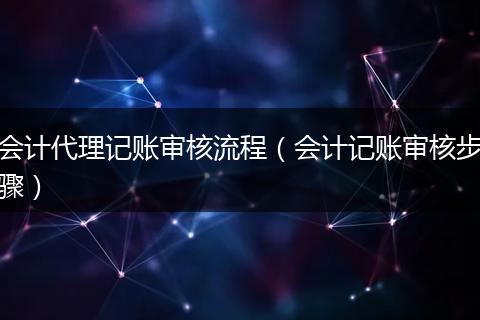 会计代理记账审核流程(会计记账审核步骤)