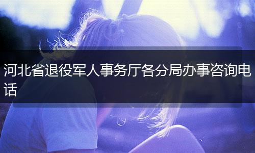 河北省退役军人事务厅各分局办事咨询电话