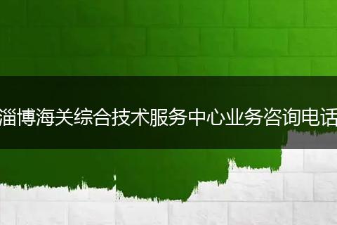 淄博海关综合技术服务中心业务咨询电话