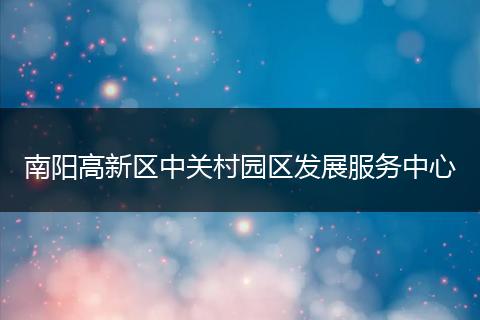 南阳高新区中关村园区发展服务中心