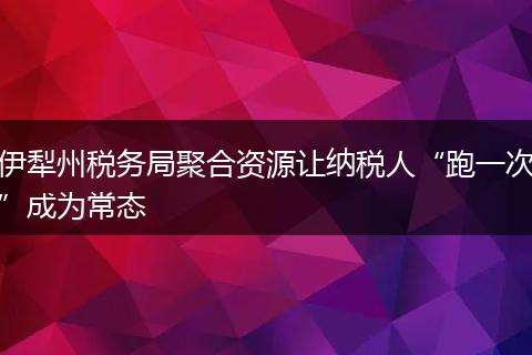 伊犁州税务局聚合资源让纳税人“跑一次”成为常态