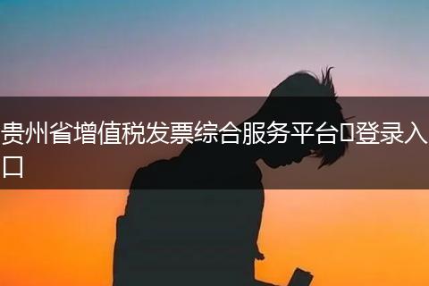 贵州省增值税发票综合服务平台登录入口