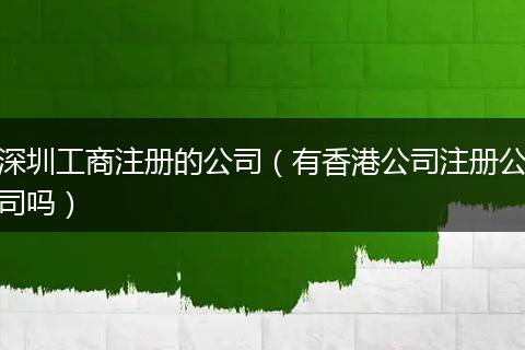 深圳工商注册的公司(有香港公司注册公司吗)