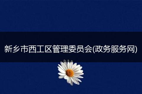 新乡市西工区管理委员会(政务服务网)