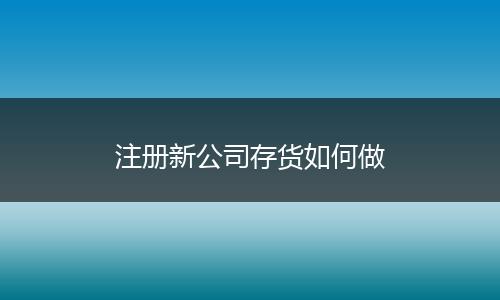 注册新公司存货如何做