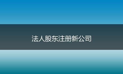 法人股东注册新公司