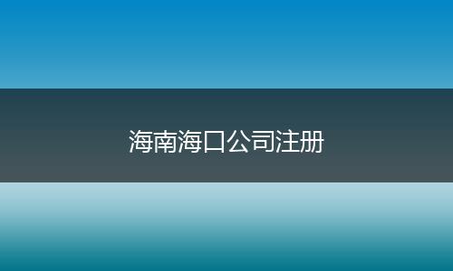 海南海口公司注册