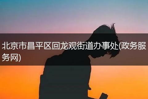 北京市昌平区回龙观街道办事处(政务服务网)