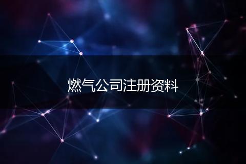 燃气公司注册资料