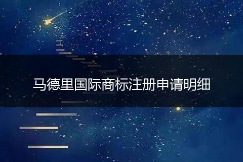 马德里国际商标注册申请明细
