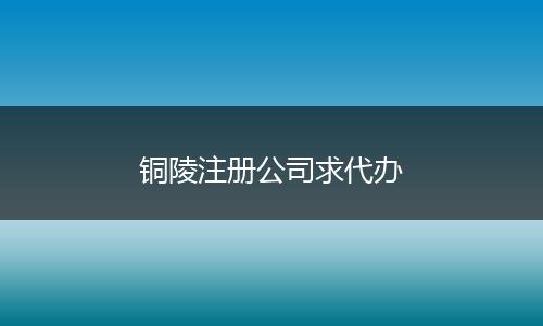 铜陵注册公司求代办