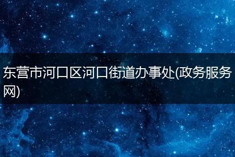 东营市河口区河口街道办事处(政务服务网)