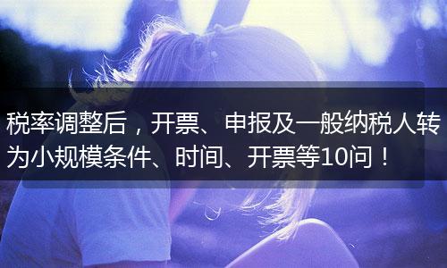 税率调整后，开票、申报及一般纳税人转为小规模条件、时间、开票等10问！