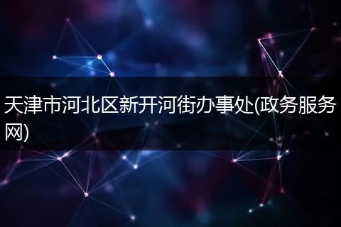 天津市河北区新开河街办事处(政务服务网)