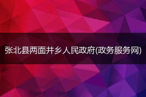 张北县两面井乡人民政府(政务服务网)