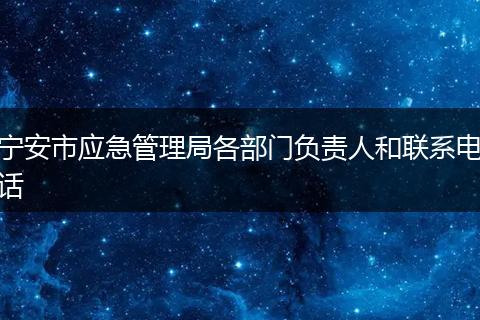 宁安市应急管理局各部门负责人和联系电话