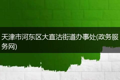 天津市河东区大直沽街道办事处(政务服务网)