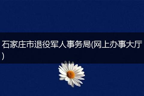 石家庄市退役军人事务局(网上办事大厅)