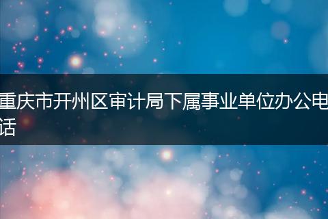 重庆市开州区审计局下属事业单位办公电话