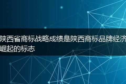 陕西省商标战略成绩是陕西商标品牌经济崛起的标志