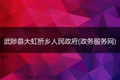 武陟县大虹桥乡人民政府(政务服务网)