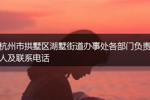杭州市拱墅区湖墅街道办事处各部门负责人及联系电话