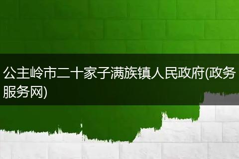公主岭市二十家子满族镇人民政府(政务服务网)