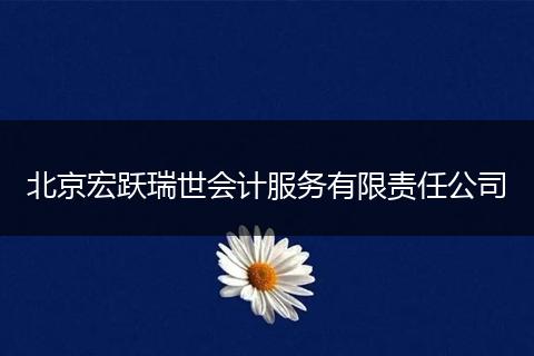 北京宏跃瑞世会计服务有限责任公司
