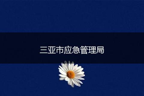 三亚市应急管理局