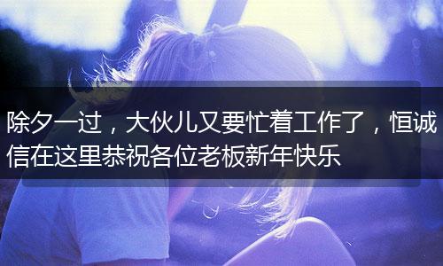 除夕一过,大伙儿又要忙着工作了,恒诚信在这里恭祝各位老板新年快乐