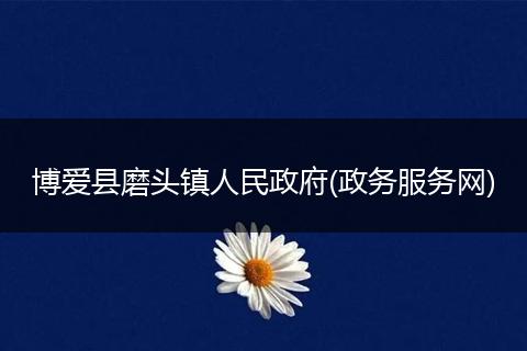 博爱县磨头镇人民政府(政务服务网)