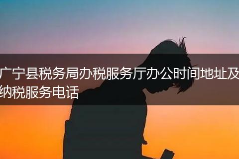 广宁县税务局办税服务厅办公时间地址及纳税服务电话