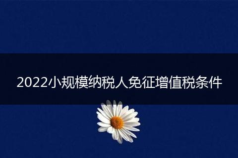 2022小规模纳税人免征增值税条件