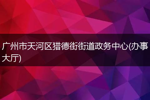 广州市天河区猎德街街道政务中心(办事大厅)