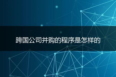 跨国公司并购的程序是怎样的