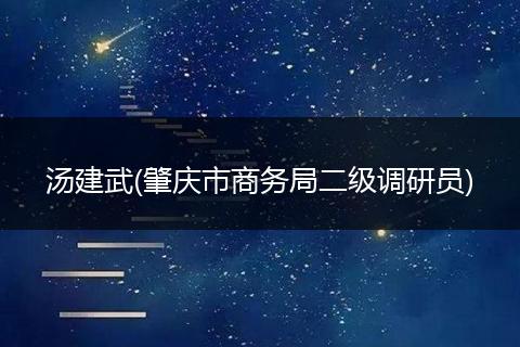 汤建武(肇庆市商务局二级调研员)