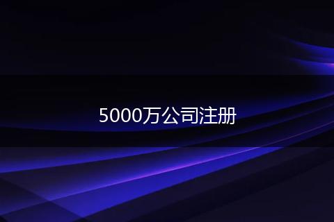 5000万公司注册