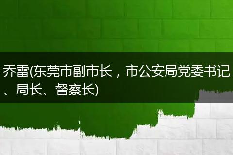 乔雷(东莞市副市长，市公安局党委书记、局长、督察长)