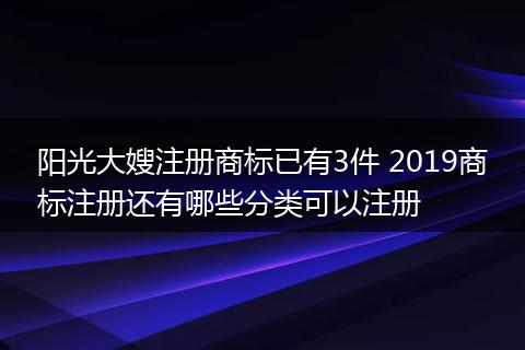 阳光大嫂注册商标已有3件 2019商标注册还有哪些分类可以注册