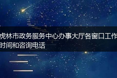 虎林市政务服务中心办事大厅各窗口工作时间和咨询电话