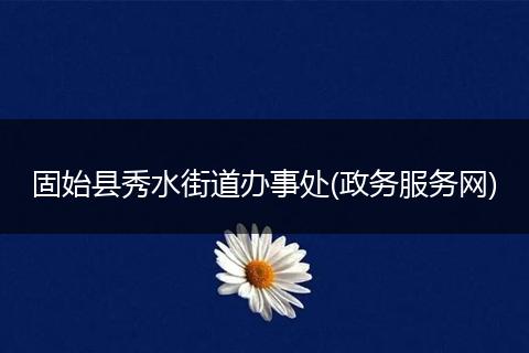 固始县秀水街道办事处(政务服务网)