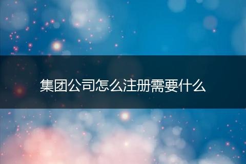 集团公司怎么注册需要什么