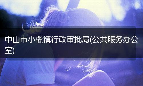 中山市小榄镇行政审批局(公共服务办公室)