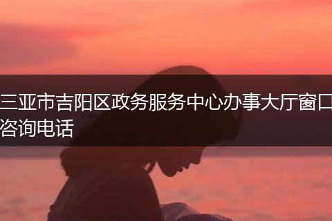 三亚市吉阳区政务服务中心办事大厅窗口咨询电话