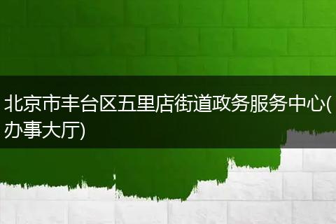北京市丰台区五里店街道政务服务中心(办事大厅)