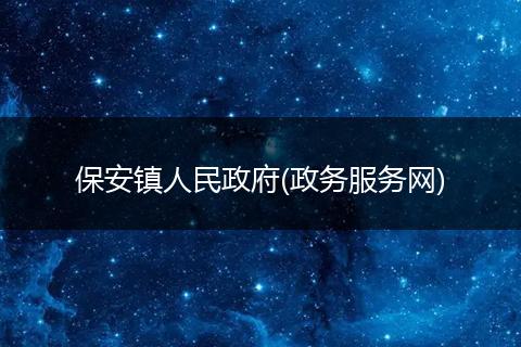 保安镇人民政府(政务服务网)
